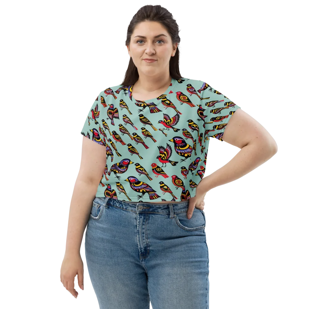 Aviary Carnival on Crop Tee — Front