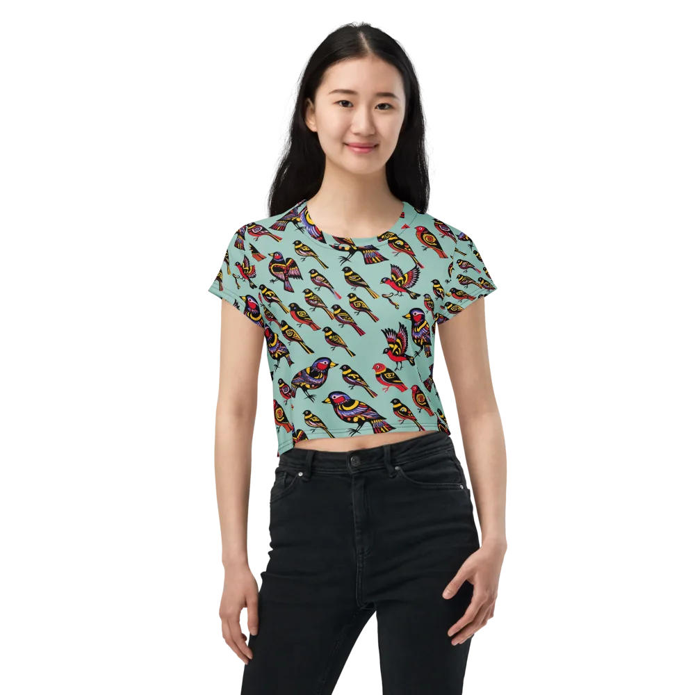 Aviary Carnival on Crop Tee — Front