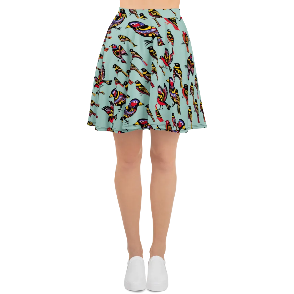 Aviary Carnival on Skater Skirt — Front