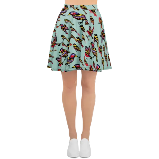 Aviary Carnival on a Skater Skirt