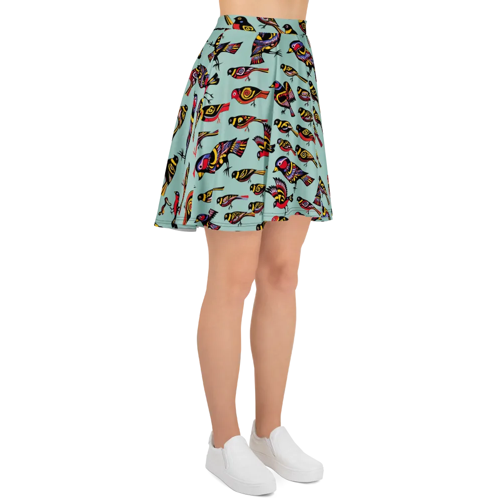 Aviary Carnival on Skater Skirt — Right