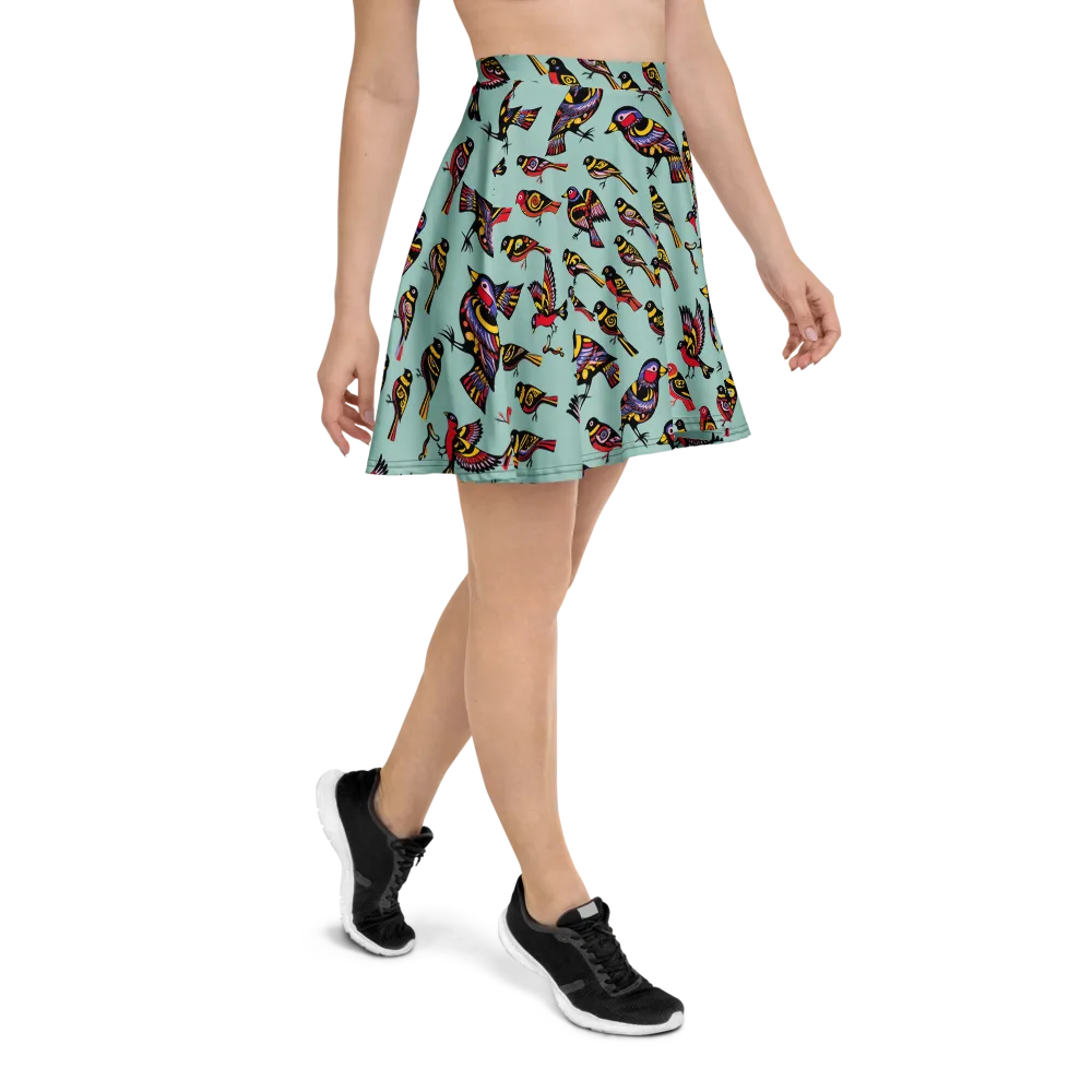 Aviary Carnival on Skater Skirt — Right