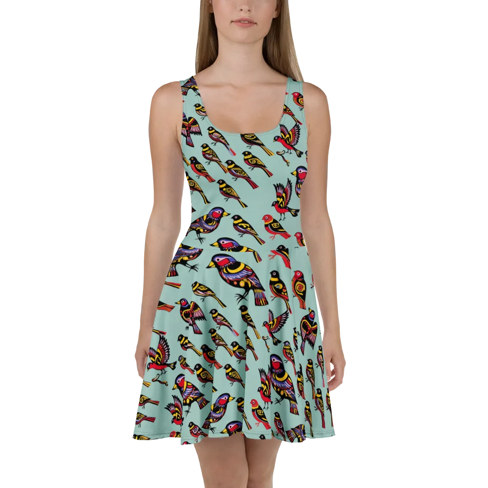 Aviary Carnival on Skater Dress — Front