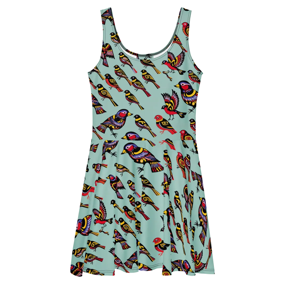 Aviary Carnival on Skater Dress — Front