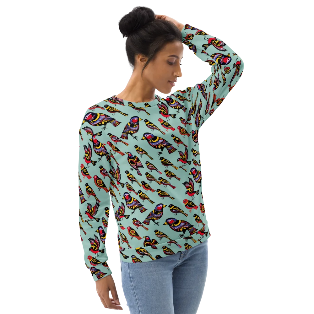 Aviary Carnival on Sweatshirt — Right Front