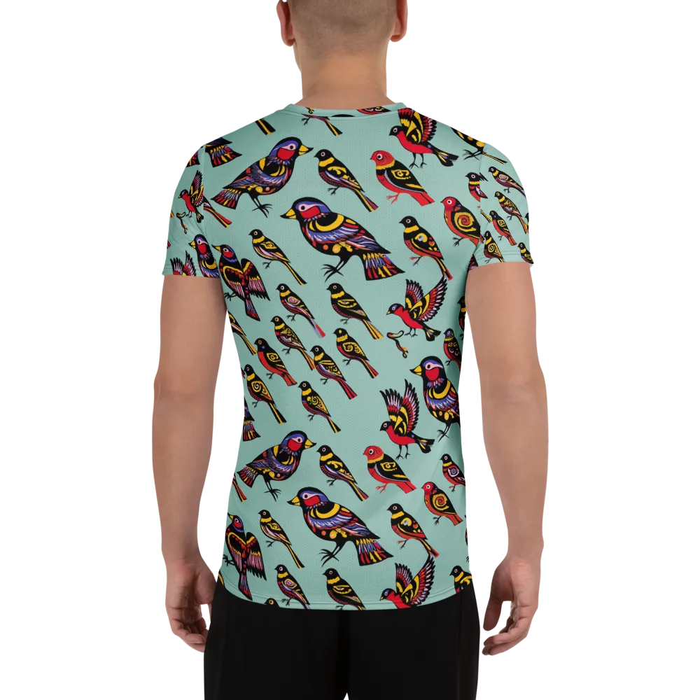 Aviary Carnival on Men's Athletic T-Shirt — Back