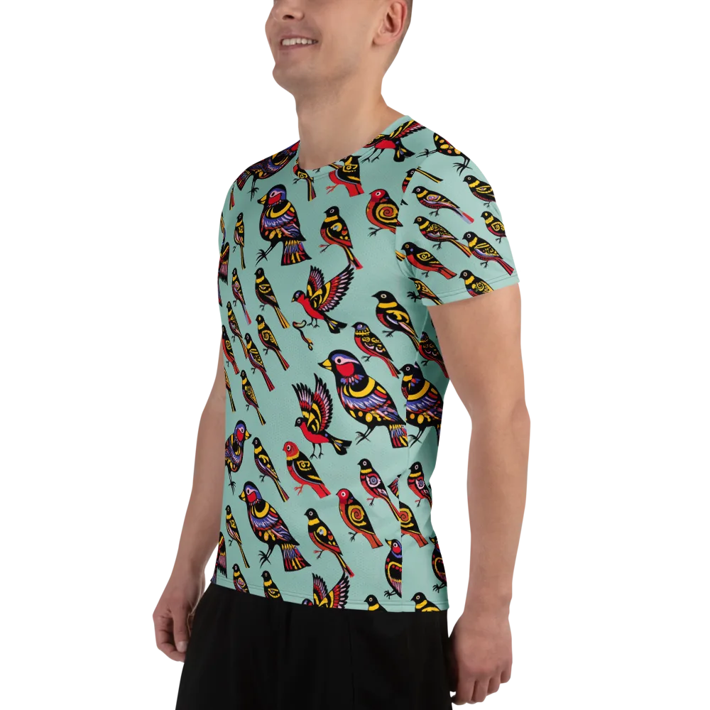 Aviary Carnival on Men's Athletic T-Shirt — Left