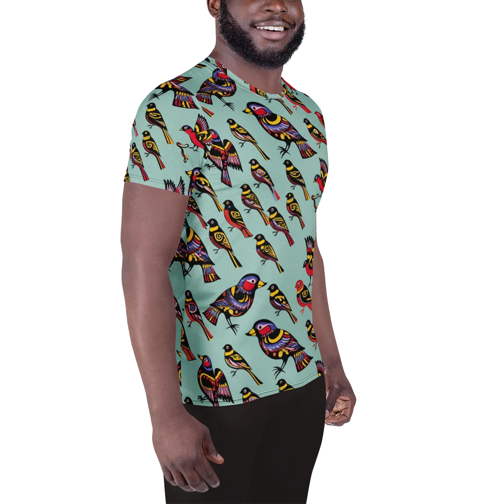 Aviary Carnival on Men's Athletic T-Shirt — Right
