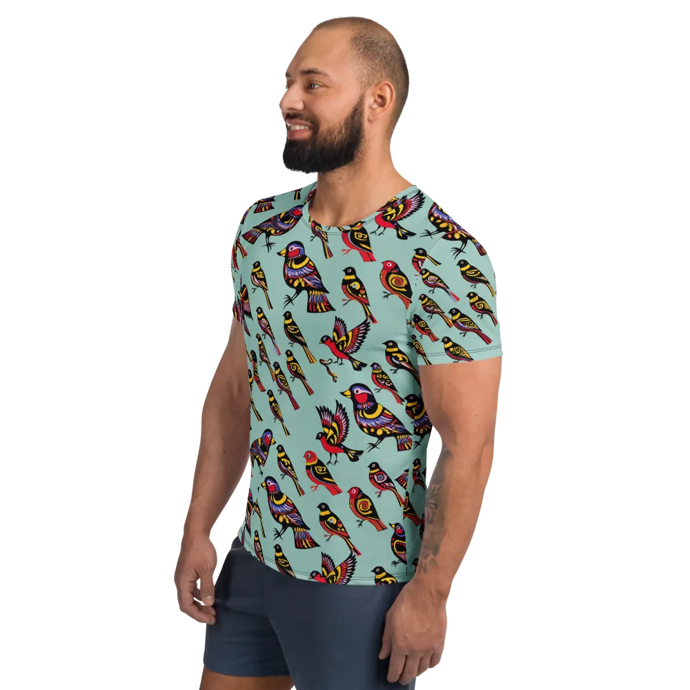 Aviary Carnival on Men's Athletic T-Shirt — Left