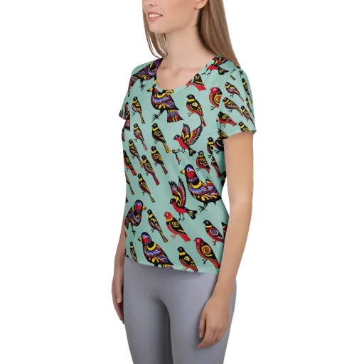 Aviary Carnival on a Women's Athletic T-Shirt