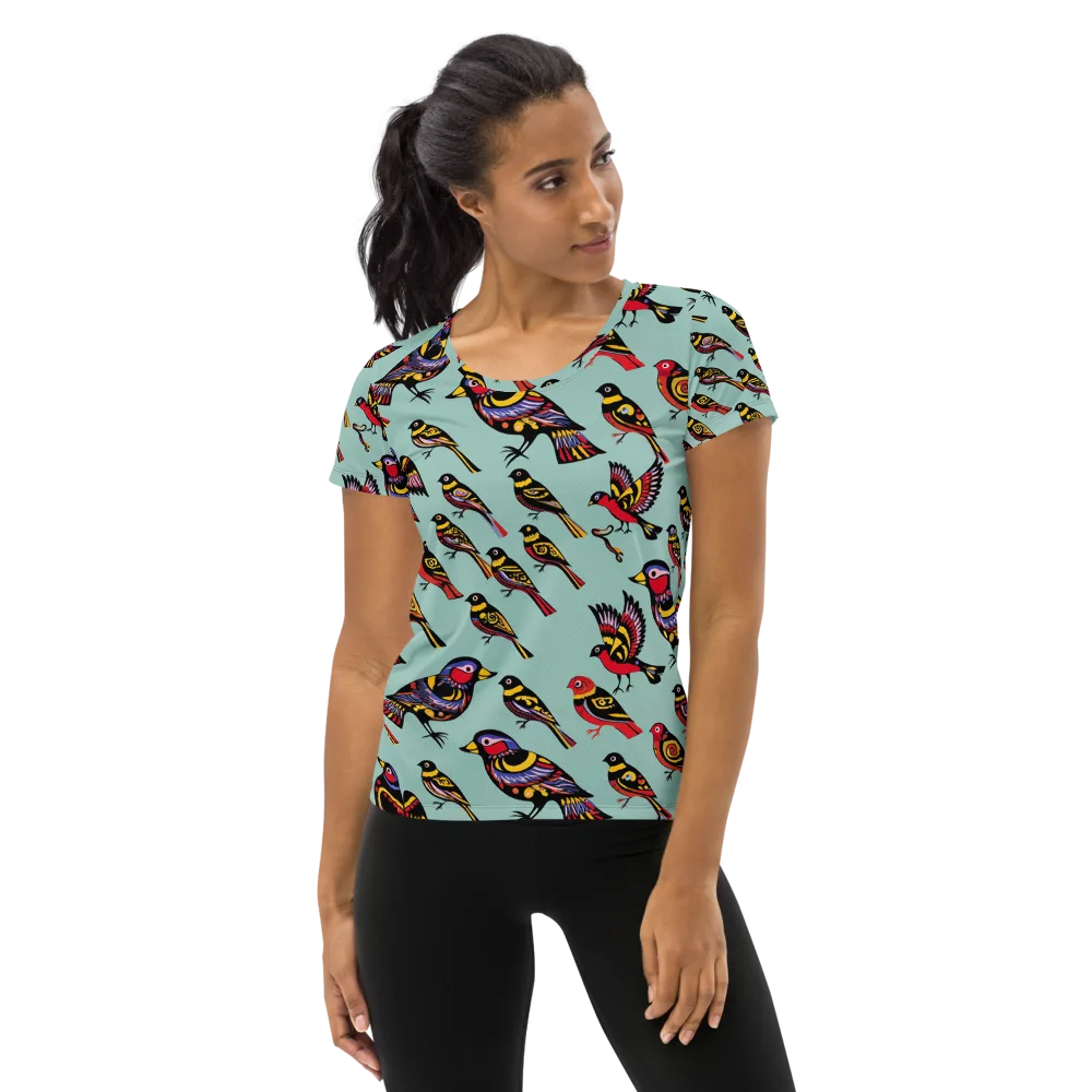 Aviary Carnival on Women's Athletic T-Shirt — Front