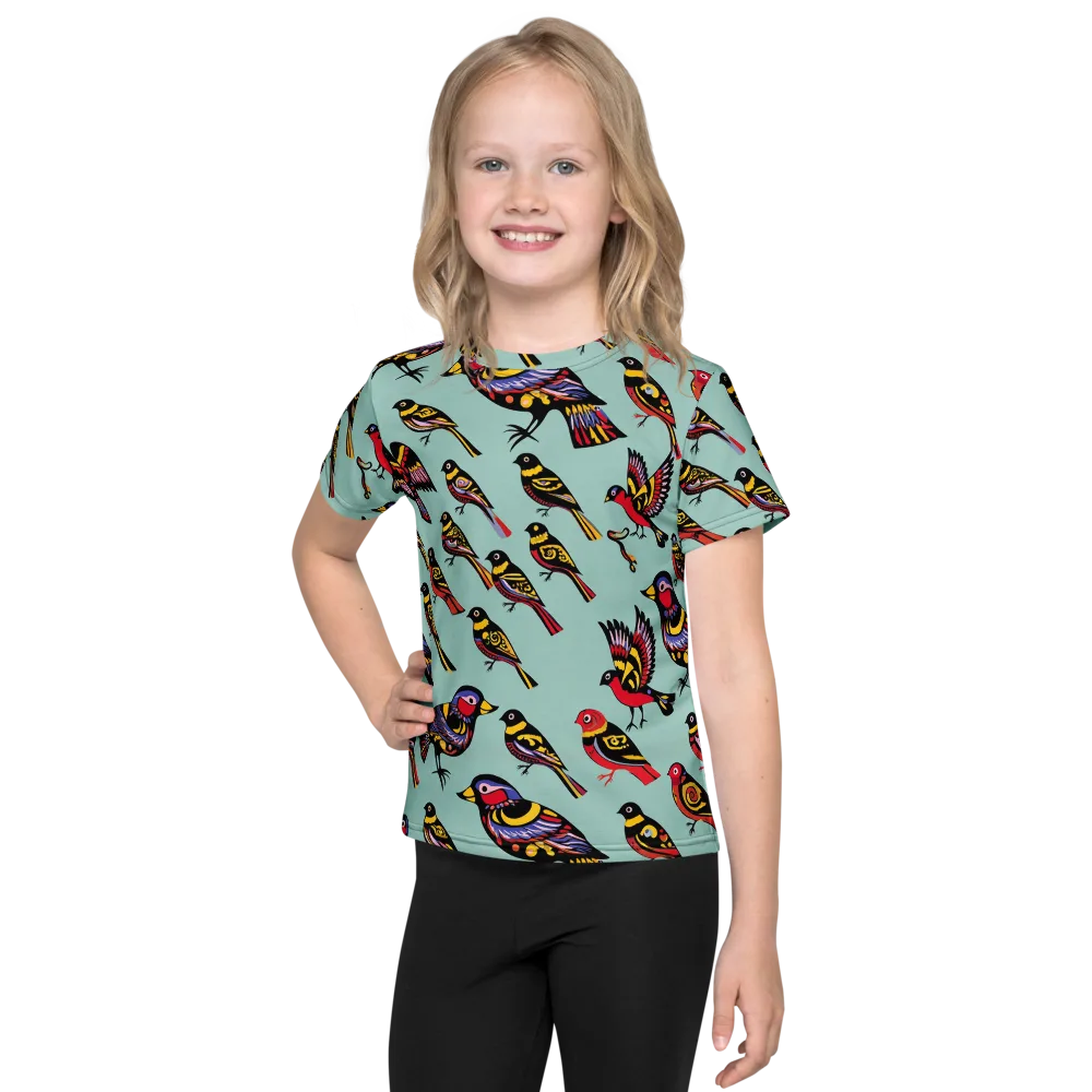 Aviary Carnival on Kids Crew Neck T-Shirt — Front