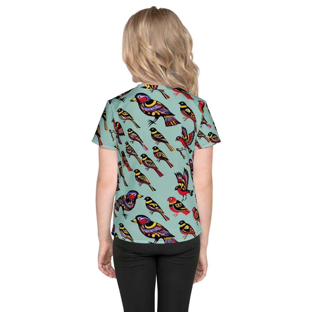 Aviary Carnival on Kids Crew Neck T-Shirt — Back