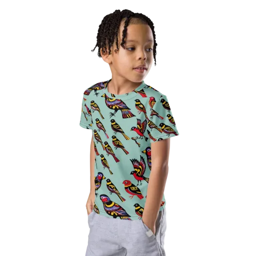 Aviary Carnival on a Kids Crew Neck T-Shirt