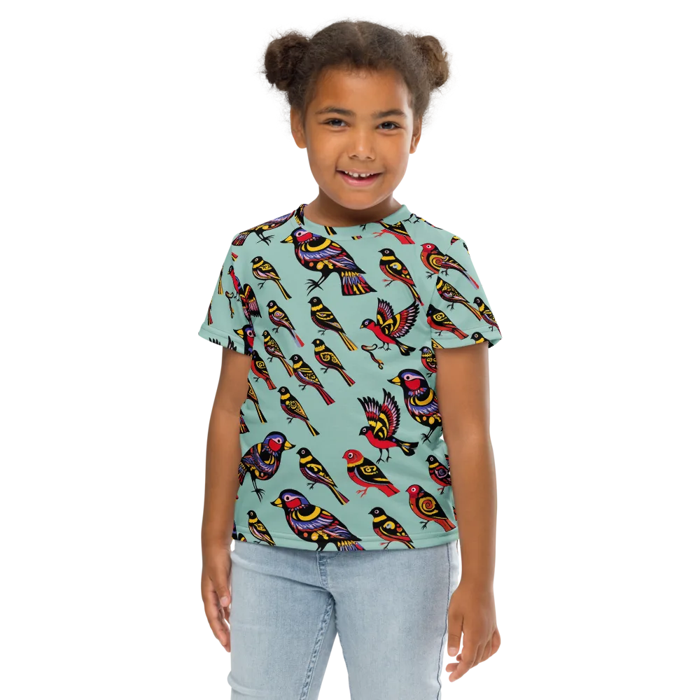 Aviary Carnival on Kids Crew Neck T-Shirt — Front