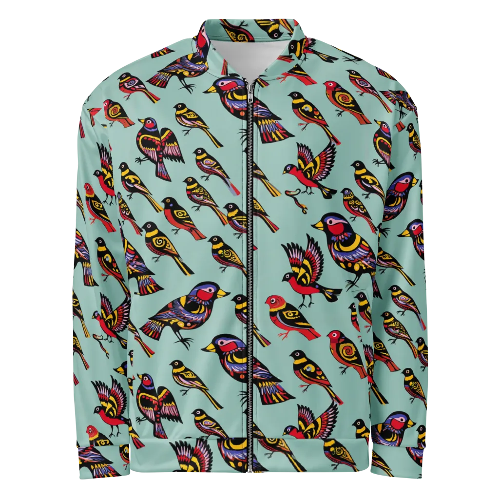 Aviary Carnival on Bomber Jacket — Front