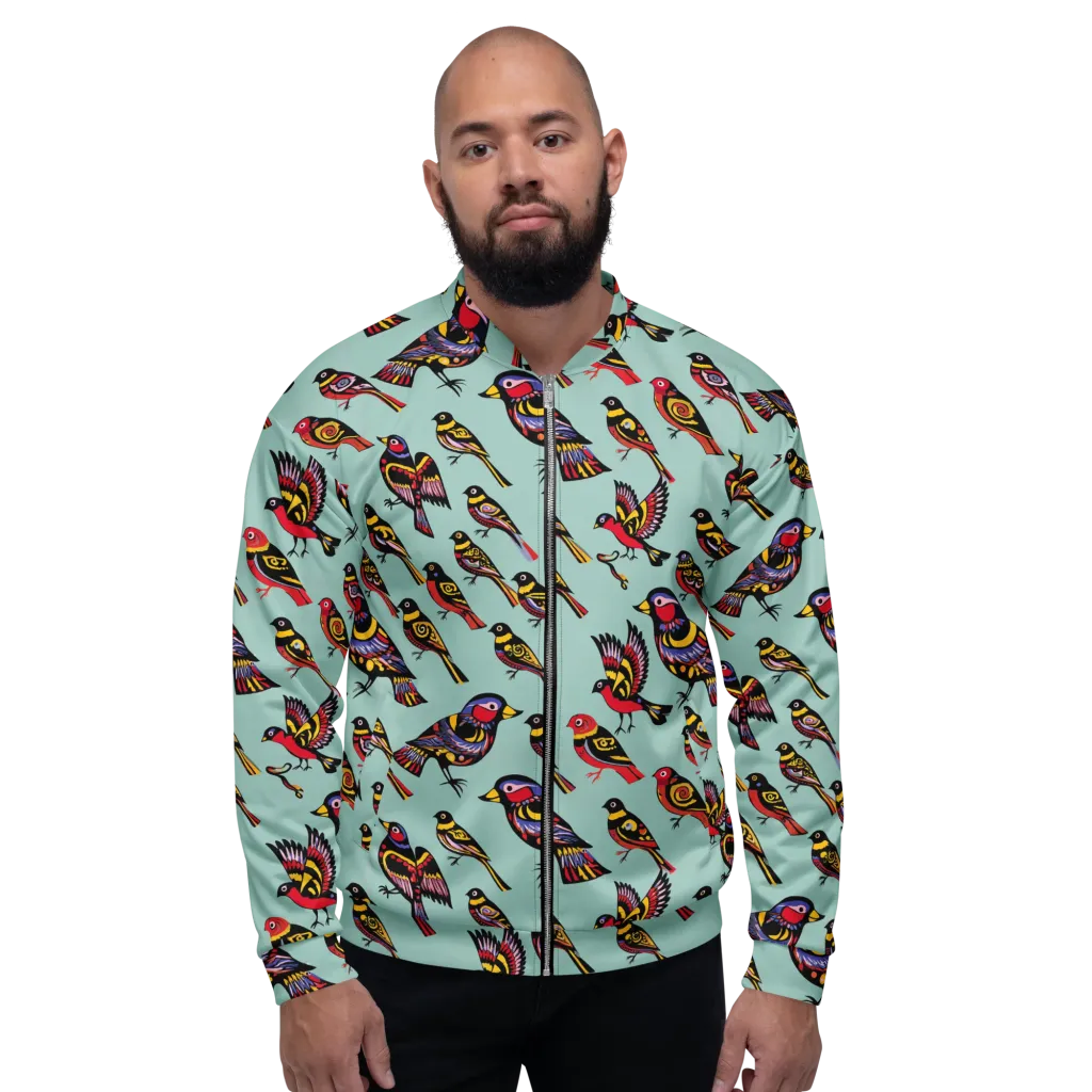 Aviary Carnival on Bomber Jacket — Front