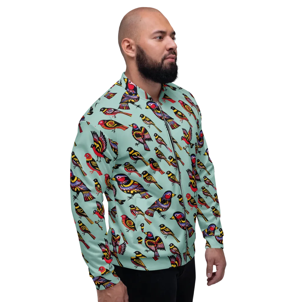 Aviary Carnival on Bomber Jacket — Right