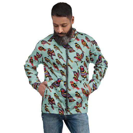 Aviary Carnival on a Bomber Jacket