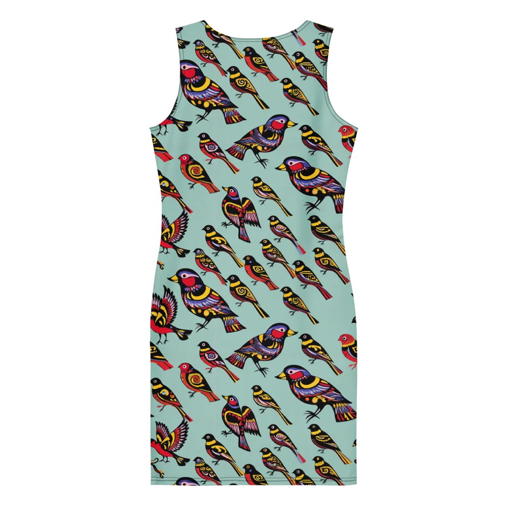 Aviary Carnival on Bodycon Dress — Back