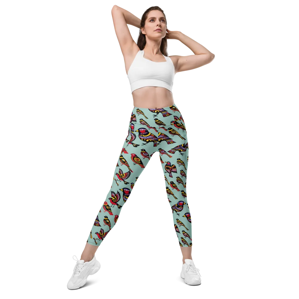 Aviary Carnival on Leggings with Pockets — Front