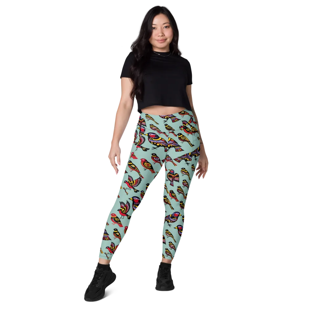 Aviary Carnival on Leggings with Pockets — Front