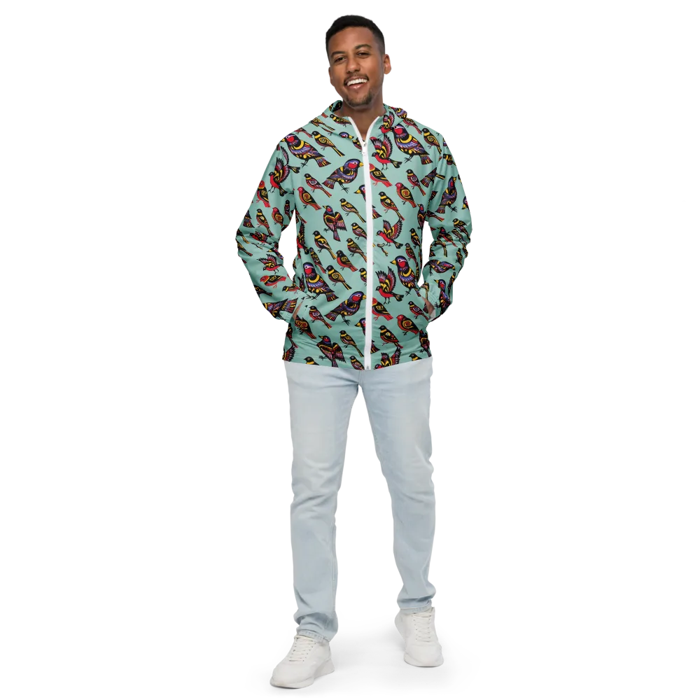 Aviary Carnival on Men's Windbreaker — Front