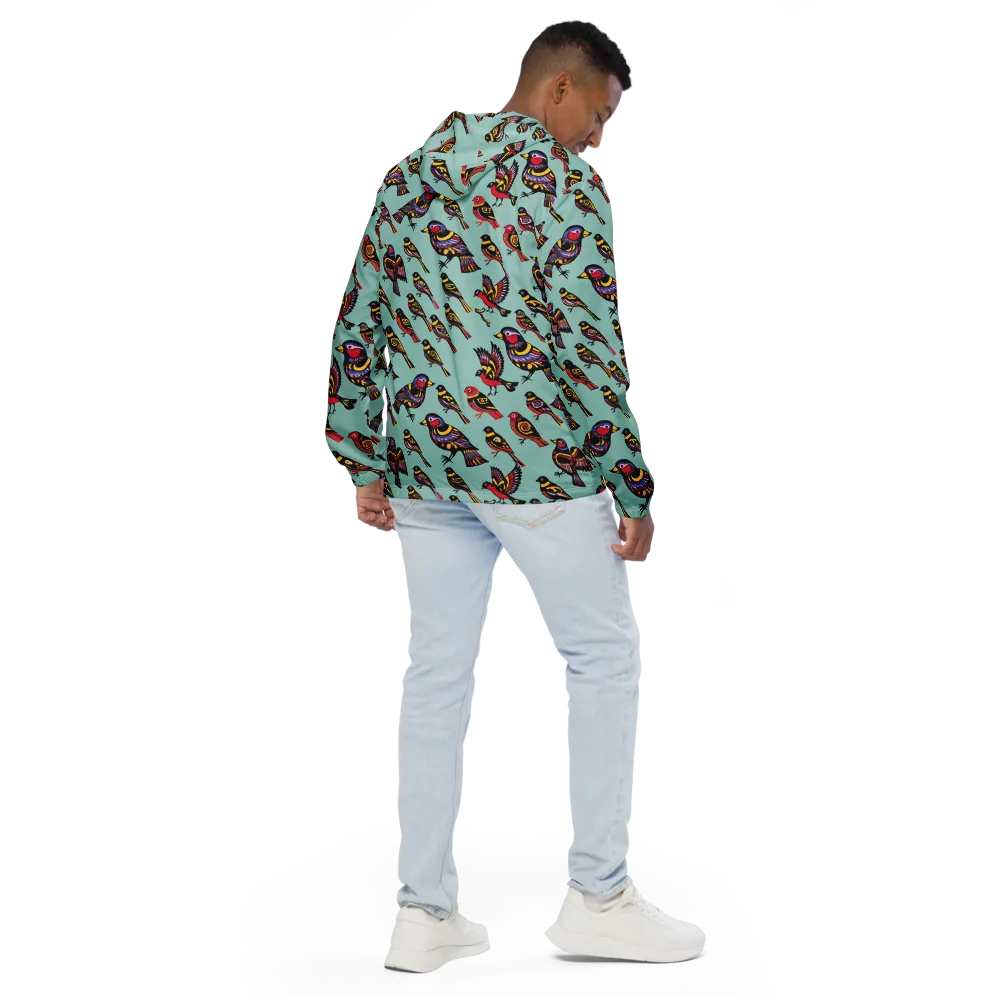 Aviary Carnival on Men's Windbreaker — Back