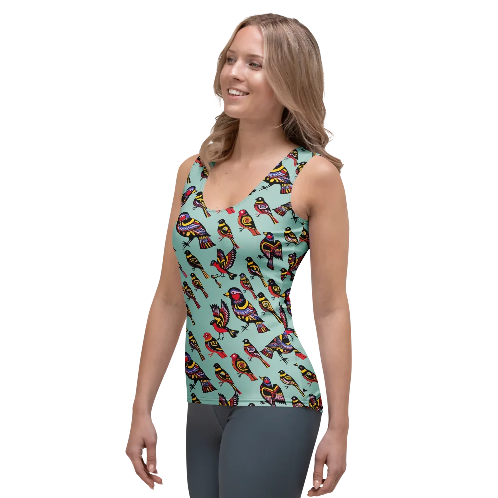 Aviary Carnival on Women's Tank Top — Left Front
