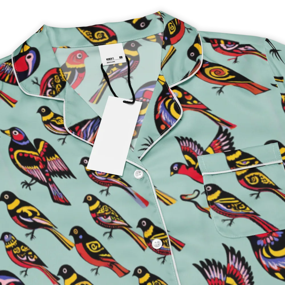 Aviary Carnival on Women's Short Sleeve Pajama Top — Product details