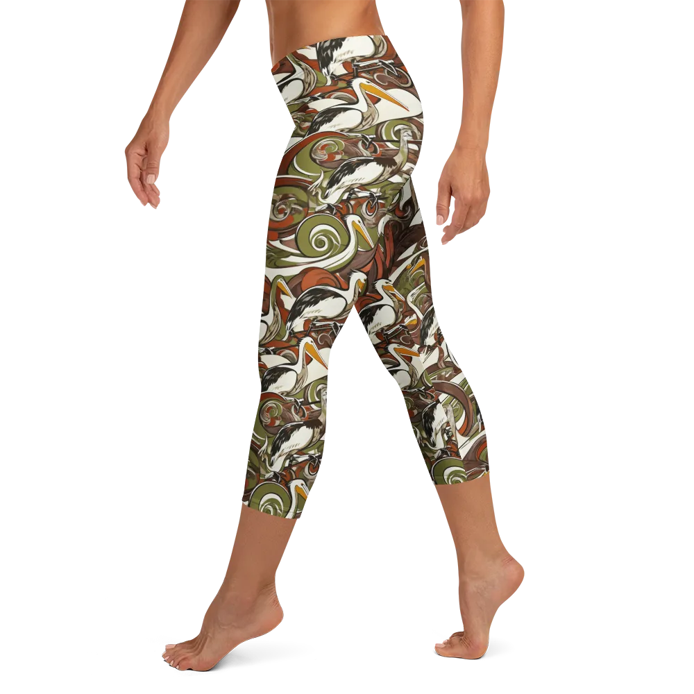 Pelican Circuit on Capri Leggings — Left