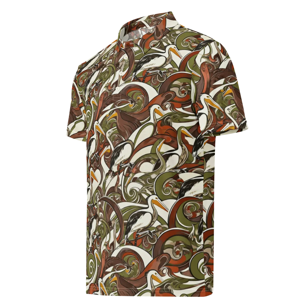 Pelican Circuit on Men's Slim Fit Polo Shirt — Left Front