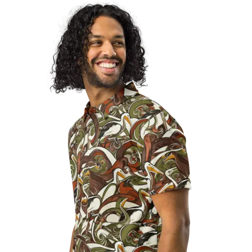 Pelican Circuit on a Men's Slim Fit Polo Shirt