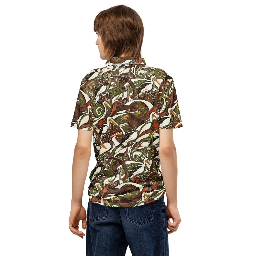 Pelican Circuit on Men's Slim Fit Polo Shirt — Back