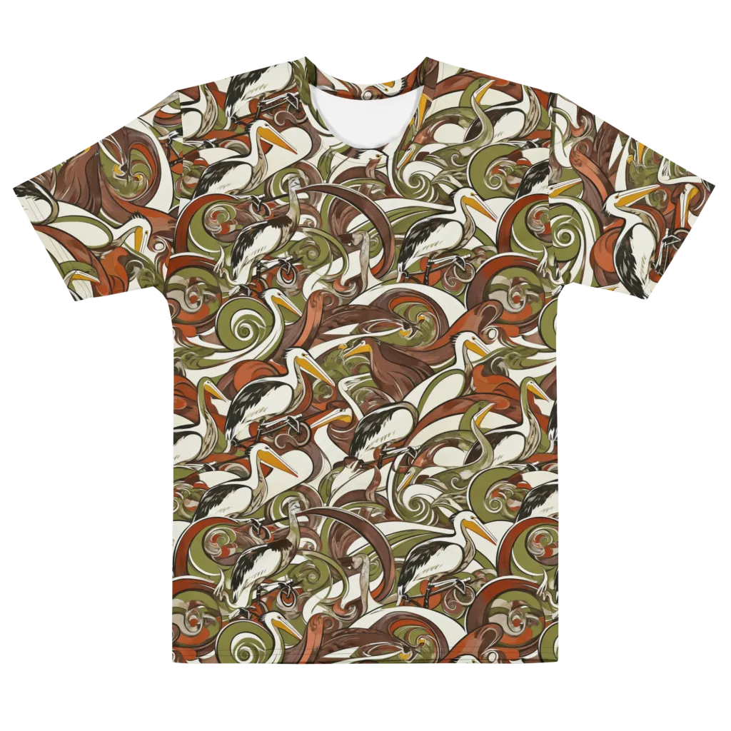 Pelican Circuit on Men's Cotton Crew Neck T-Shirt — Front