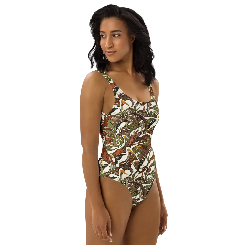 Pelican Circuit on One-Piece Swimsuit — Right