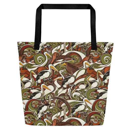 Pelican Circuit on a Large Tote Bag W/ Pocket