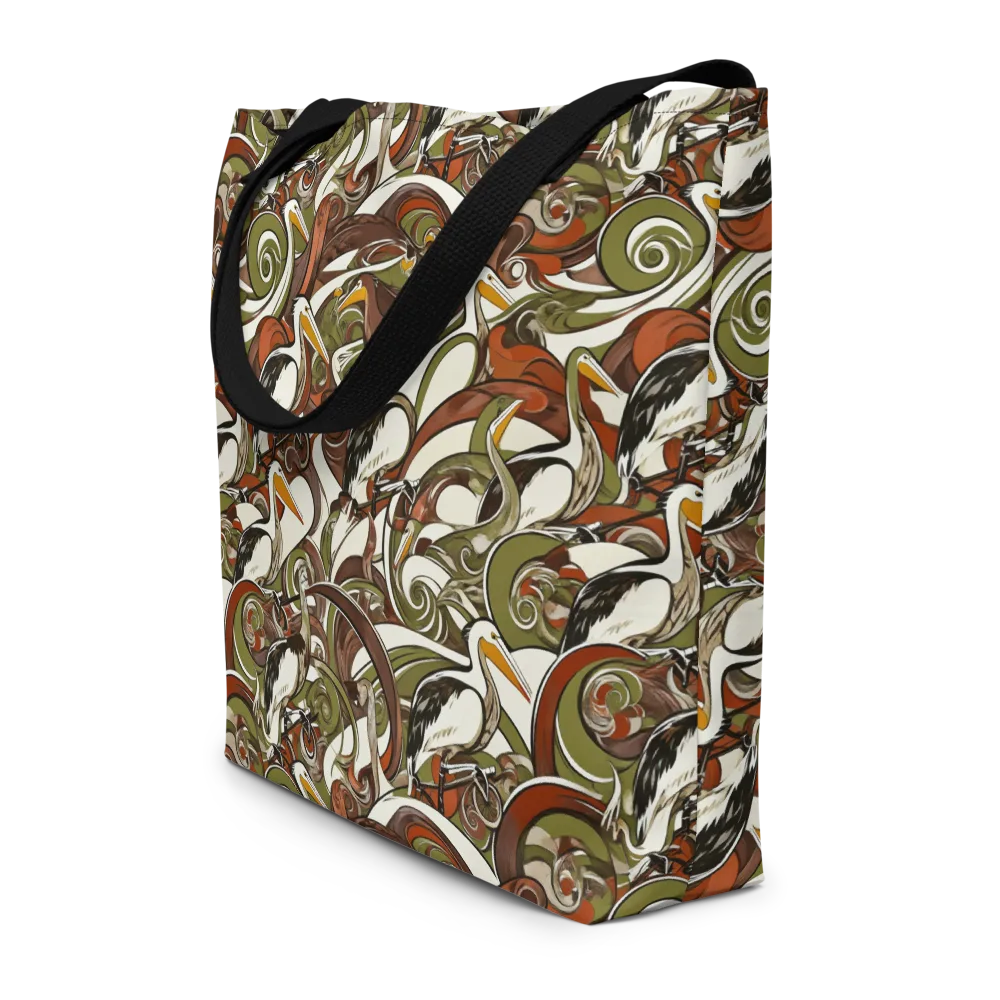 Pelican Circuit on Large Tote Bag W/ Pocket — Front