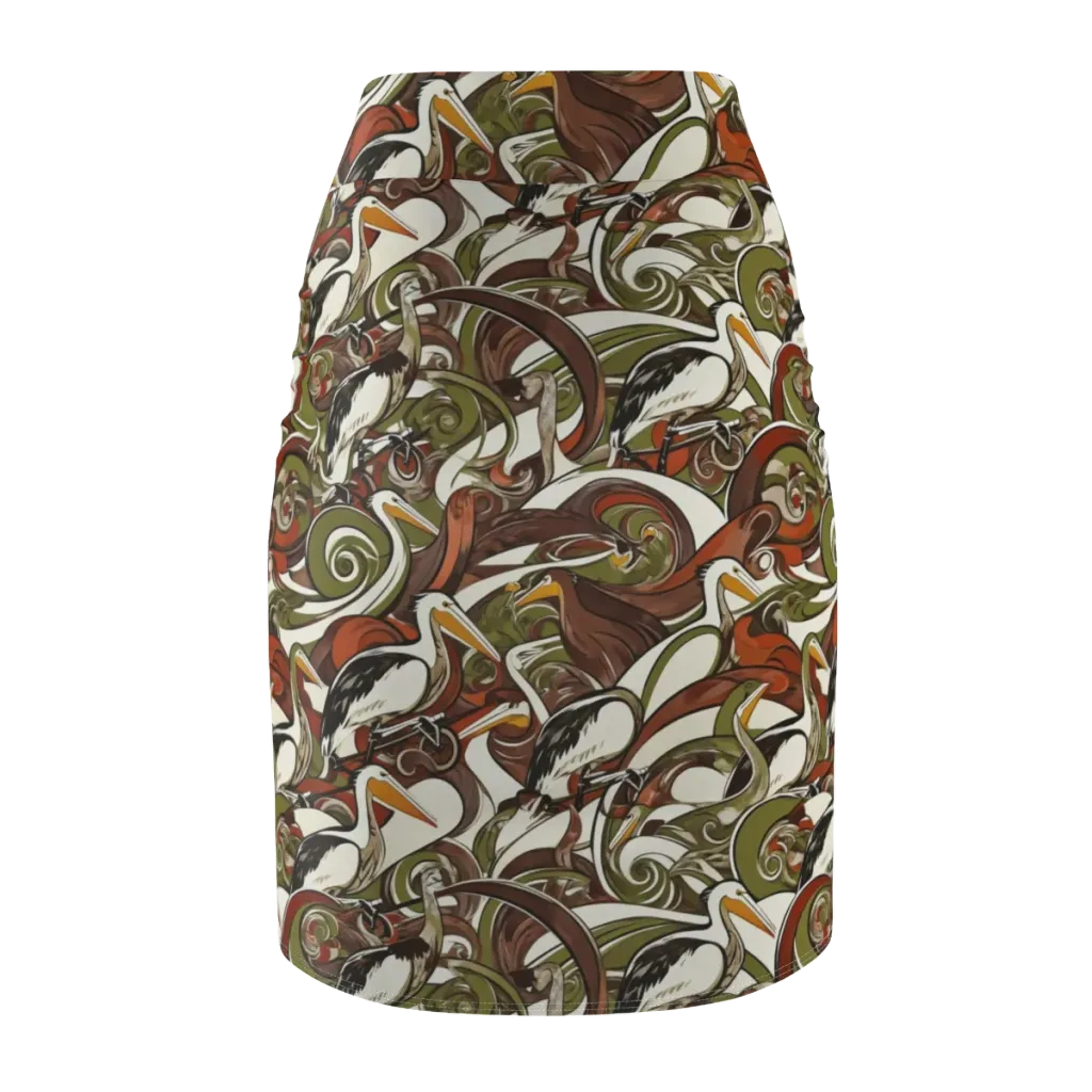 Pelican Circuit on Pencil Skirt — Back