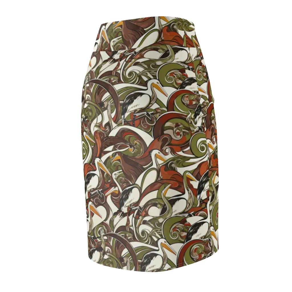 Pelican Circuit on Pencil Skirt — Back Side