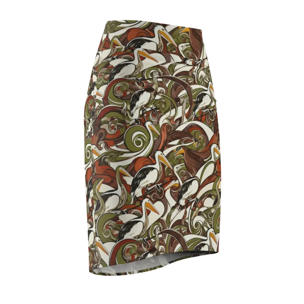 Pelican Circuit on Pencil Skirt — Front Side