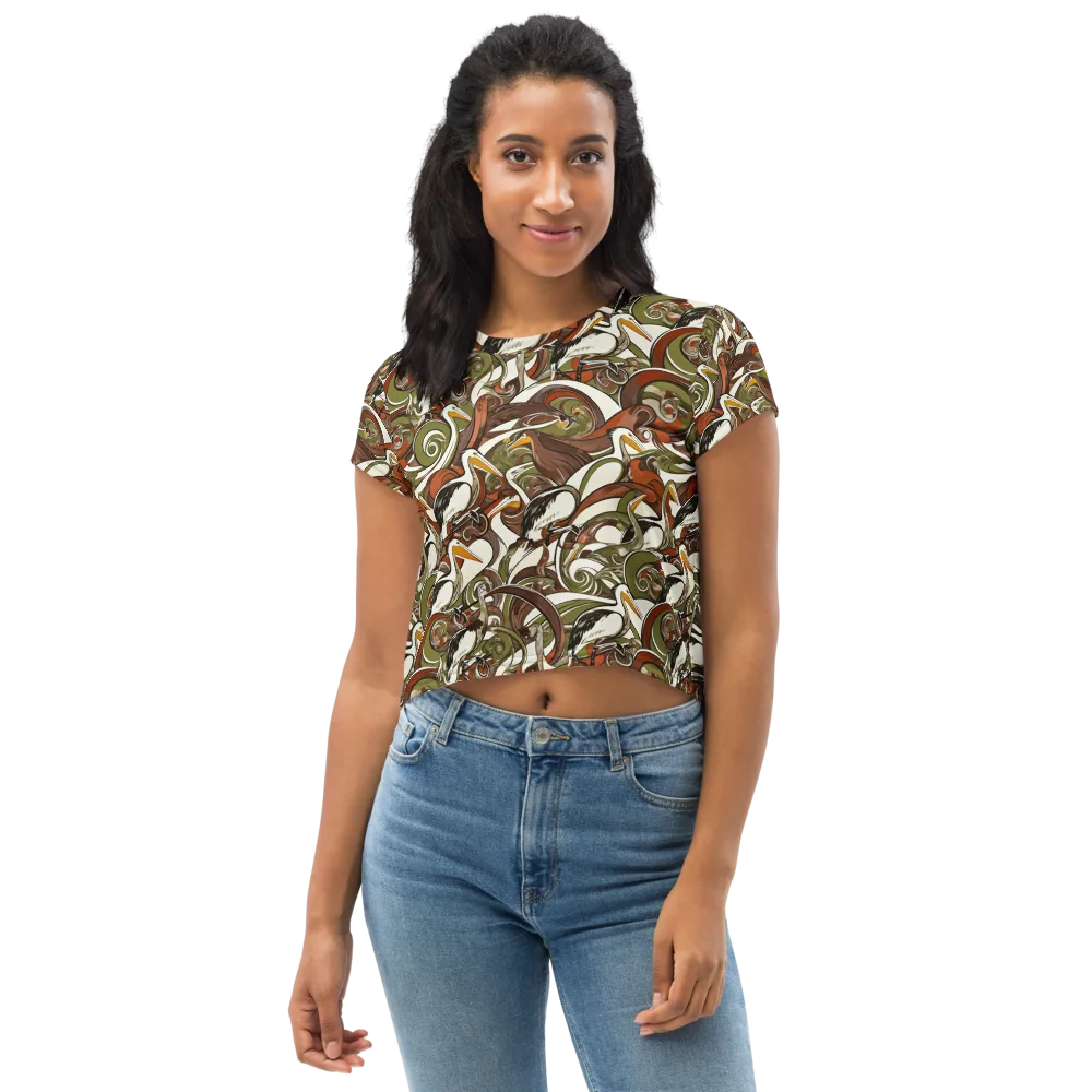 Pelican Circuit on Crop Tee — Front