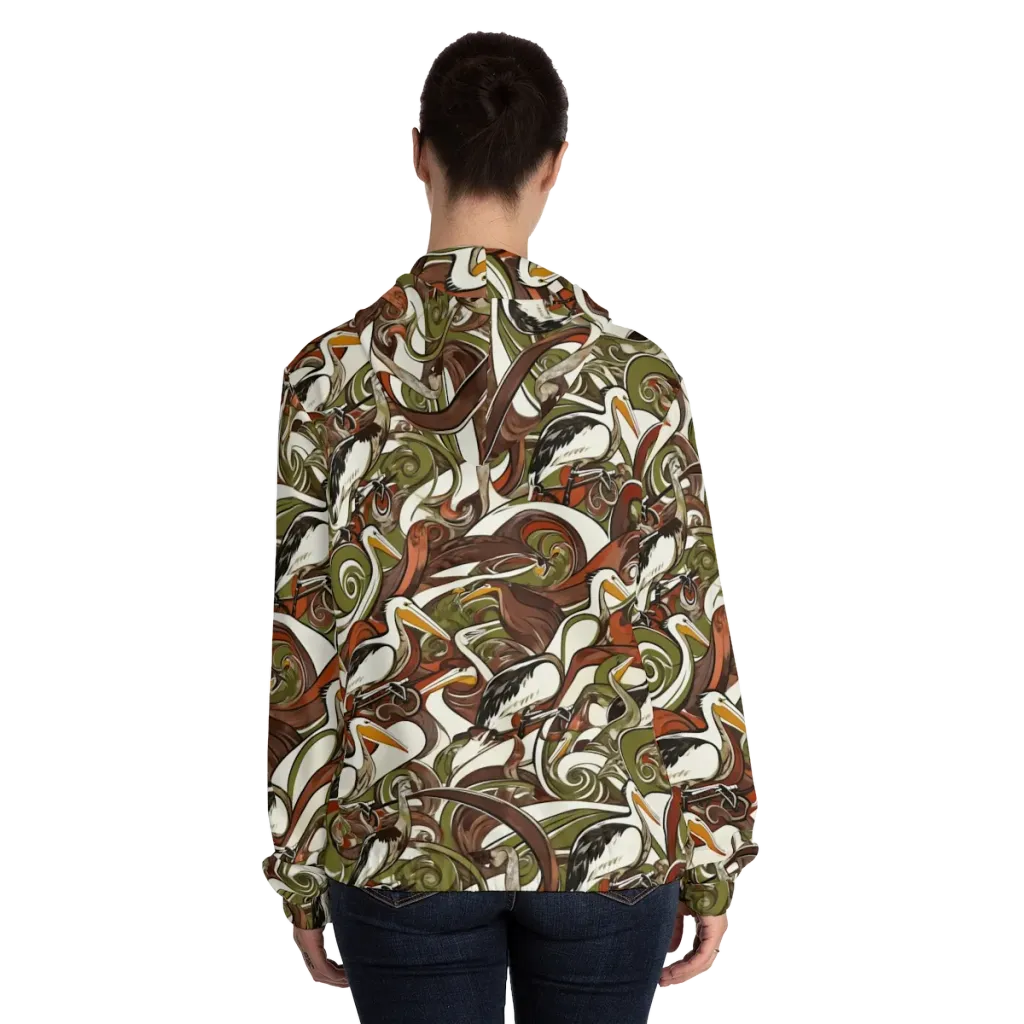 Pelican Circuit on Women's Full-Zip Hoodie — Back On Person