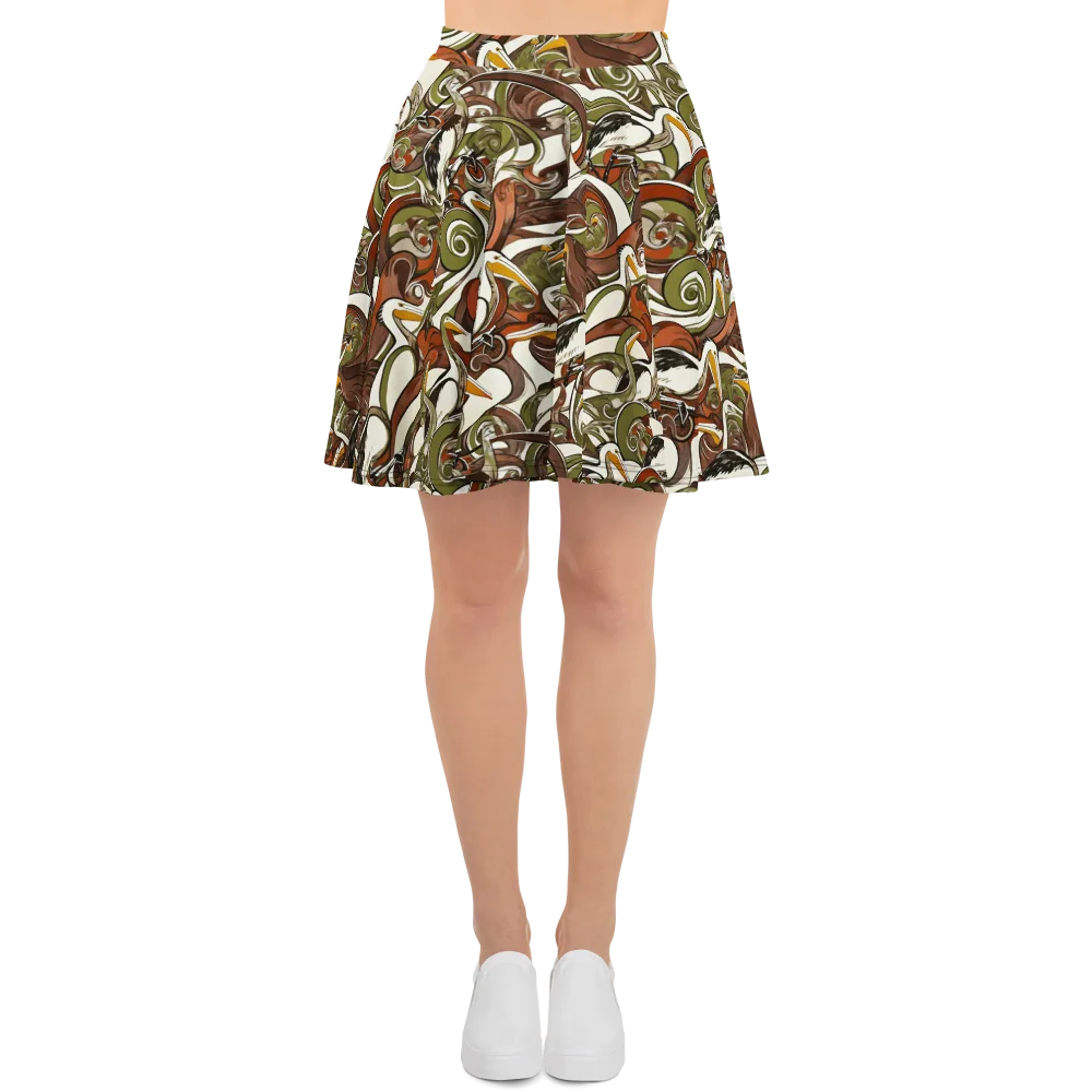 Pelican Circuit on Skater Skirt — Front