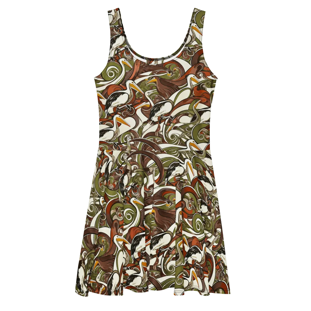 Pelican Circuit on Skater Dress — Front