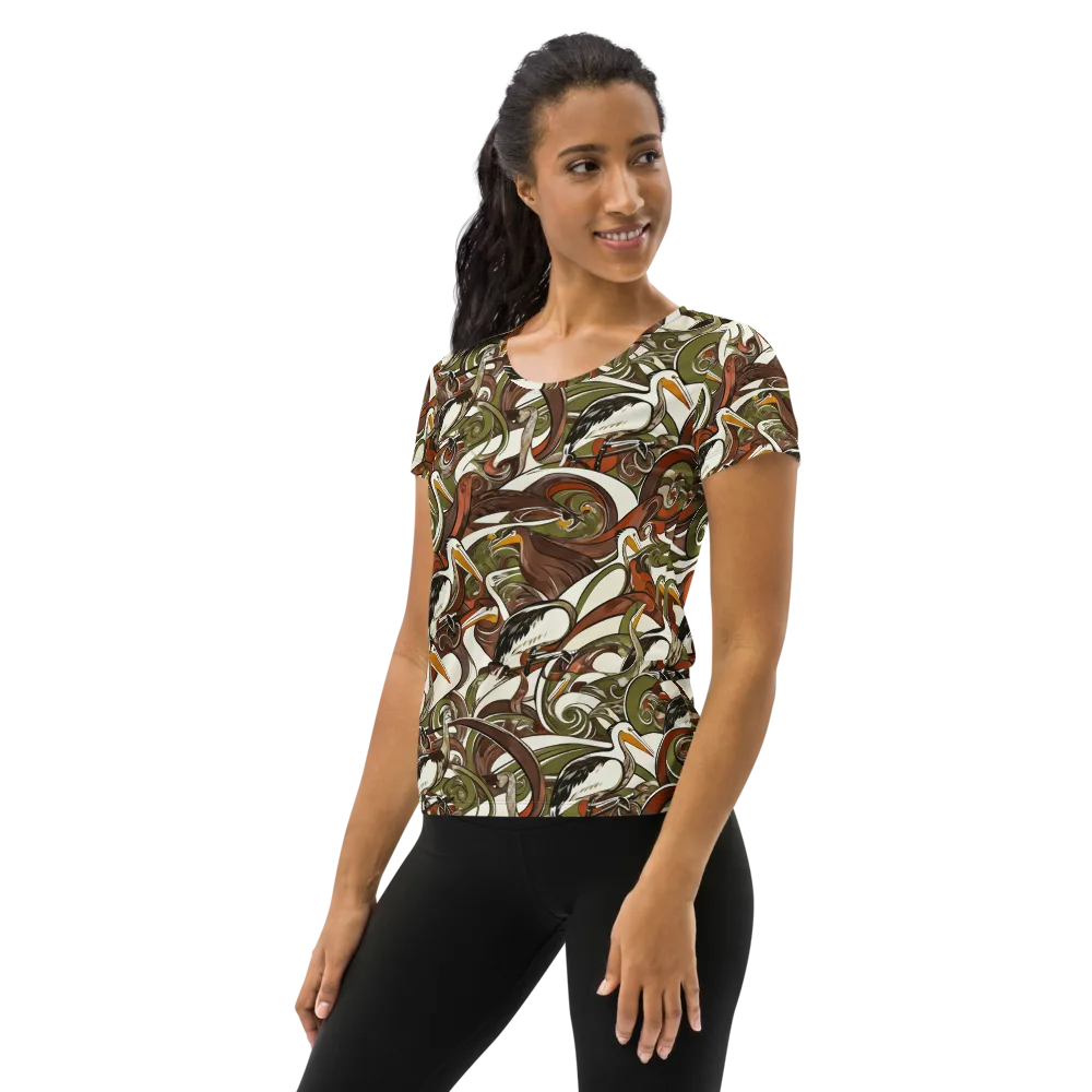 Pelican Circuit on Women's Athletic T-Shirt — Left