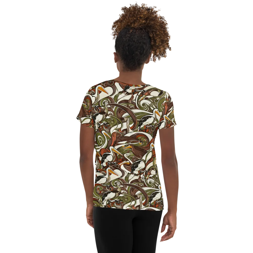 Pelican Circuit on Women's Athletic T-Shirt — Back