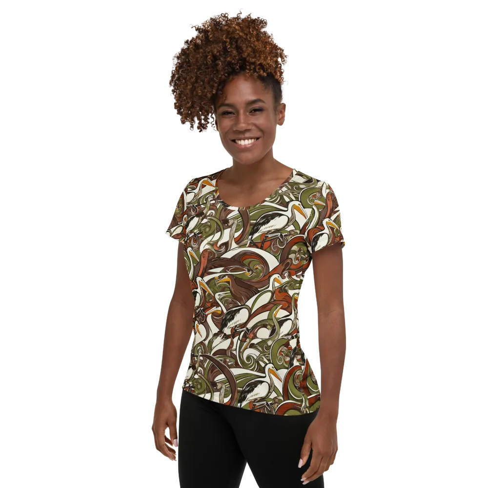 Pelican Circuit on Women's Athletic T-Shirt — Left