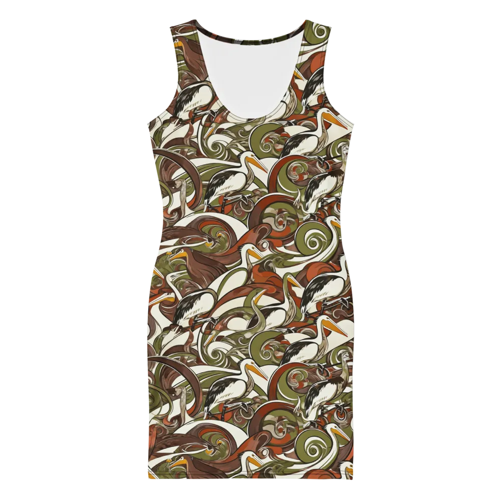 Pelican Circuit on Bodycon Dress — Front