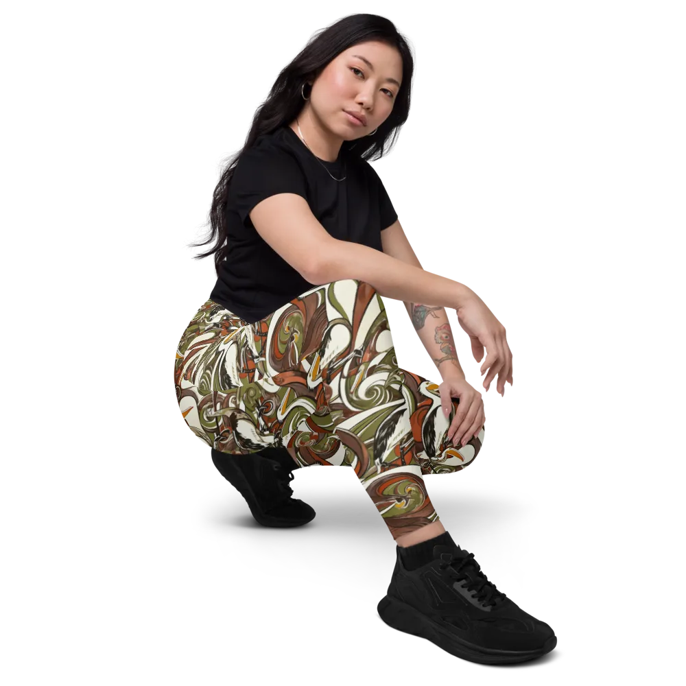 Pelican Circuit on Leggings with Pockets — Right Front